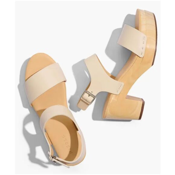 Nisolo All-Day Open Toe Clog Sandals Women’s Size 8 Bone Leather Casual Shoes - Picture 1 of 6